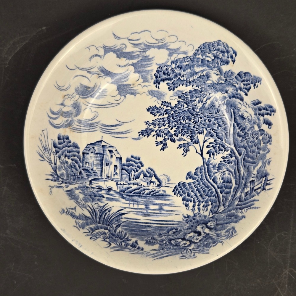 Enoch Wedgwood Countryside Blue Transferware Small Bowl Saucer Tunstall England